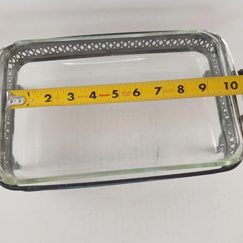 Vtg Silver Plated Footed Casserole Dish Holder Book Holder 10x6
